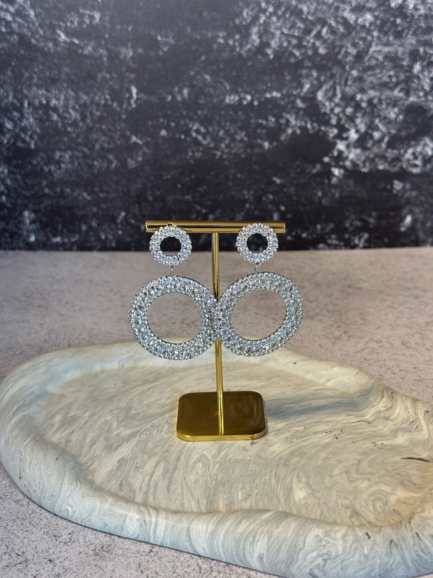 گوشواره فول نگین مخصوص مجلسی رنگثابت